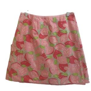Lilly Pulitzer Reversible Cotton Wrap Fruit Skirt 10 EUC